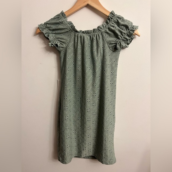 Blush Milk Maid Eyelet Mini Dress Mint Green - Picture 3 of 7